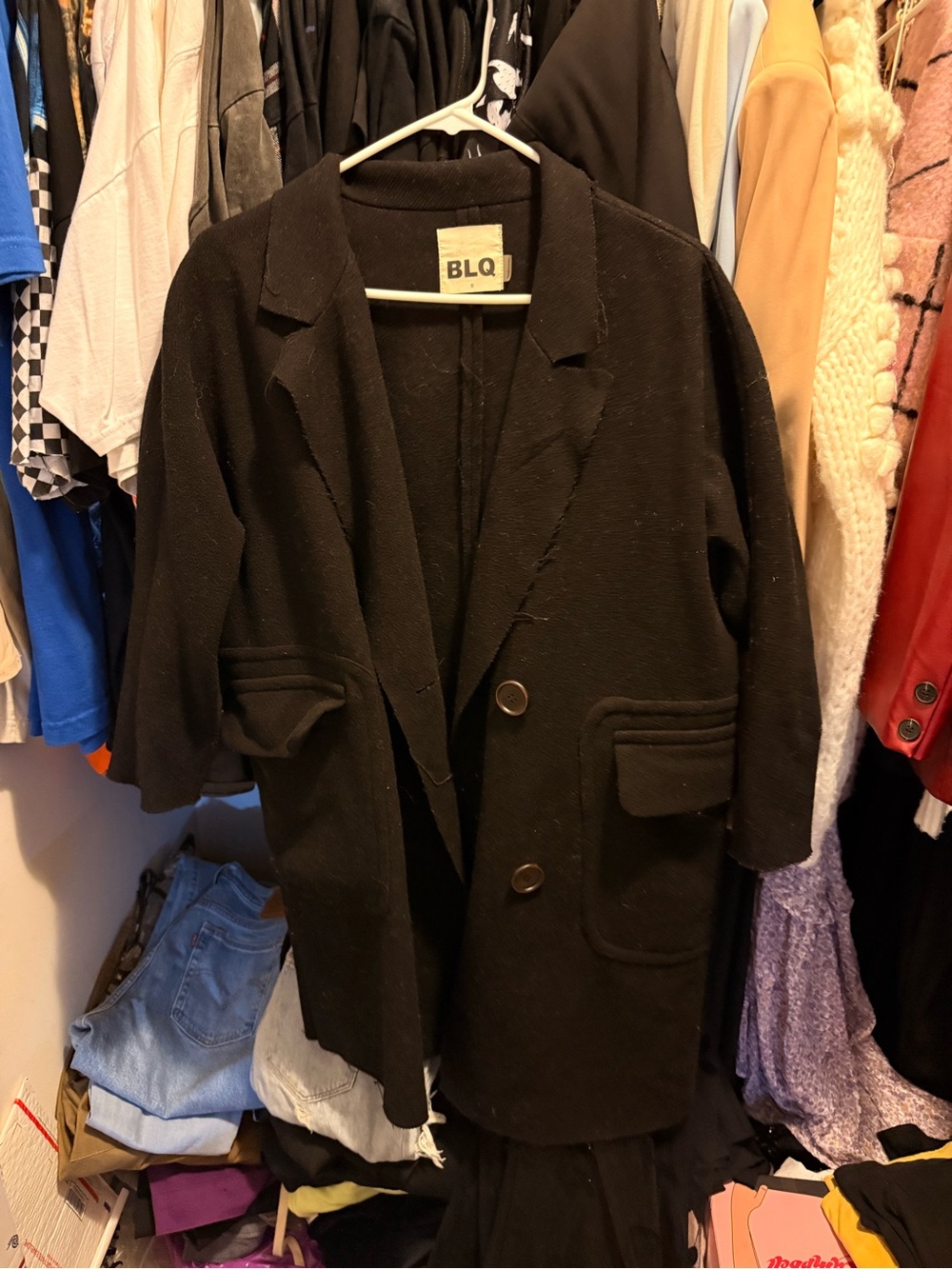 BLQ Black Women's Long Blazer Jacket